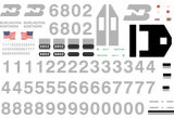 Burlington Northern White Face with White Stripe Paint Scheme Decals for the SD40-2