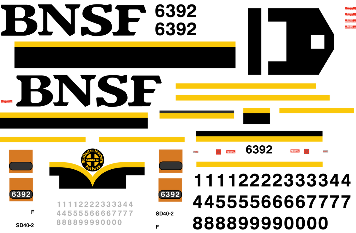 BNSF Heritage 2 Paint Scheme Decals for the SD40-2 – Brick Model