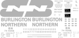 Burlington Northern Decals for the PCF 50' Insulated Boxcar