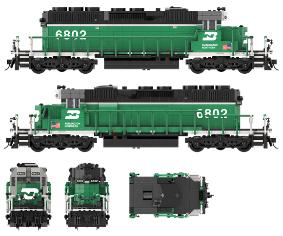 Burlington Northern White Face with White Stripe Paint Scheme Decals for the SD40-2