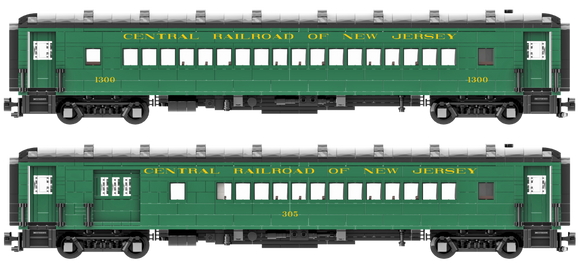 Central Railroad of New Jersey Arch Roof Coach and Combine Decal Set