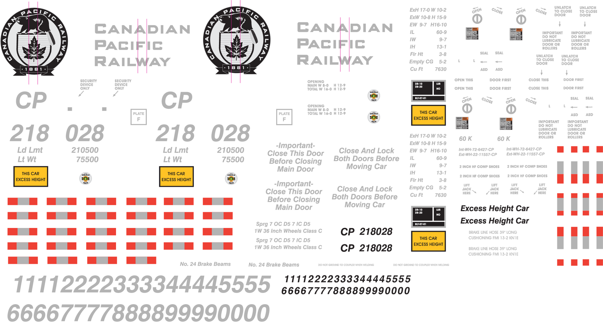 Canadian Pacific Decals for the Gunderson 60' High Cube