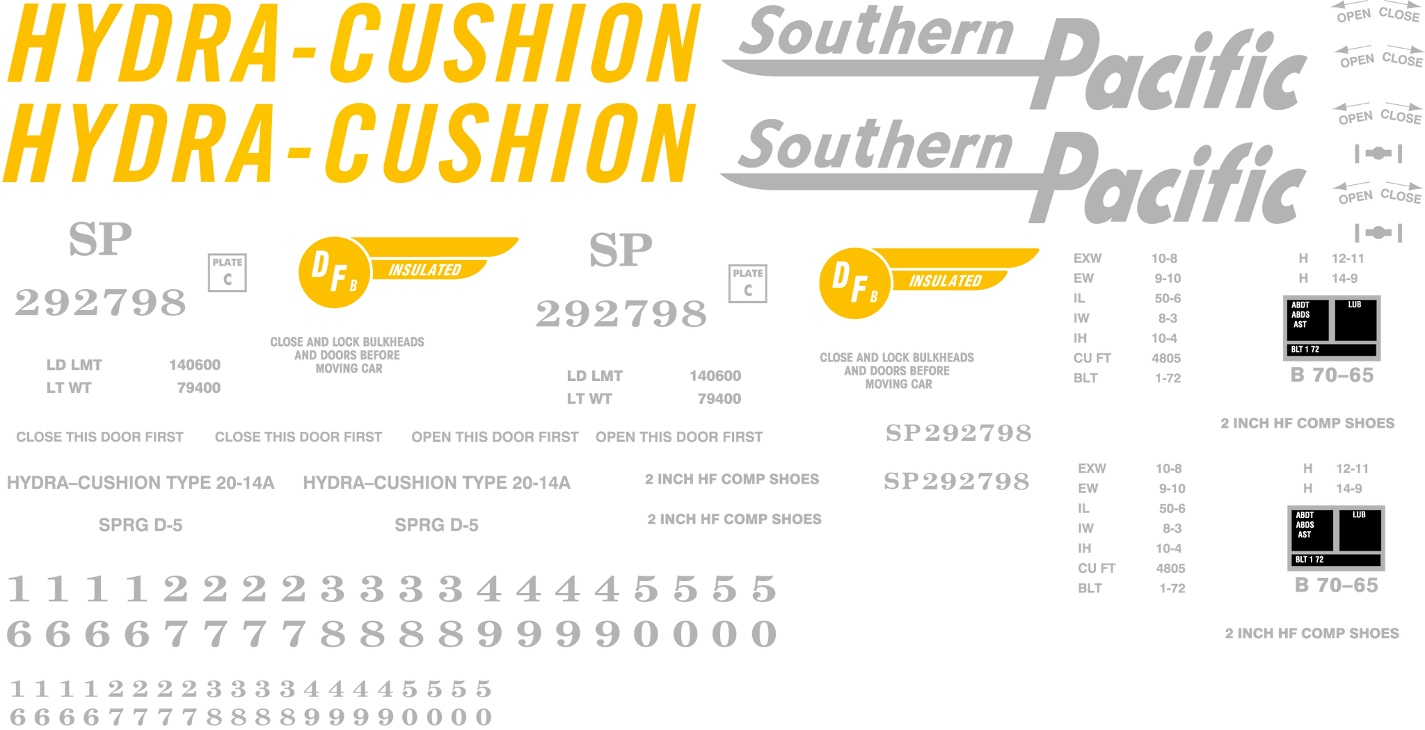 Southern Pacific Decals for the PCF 50' Insulated Boxcar