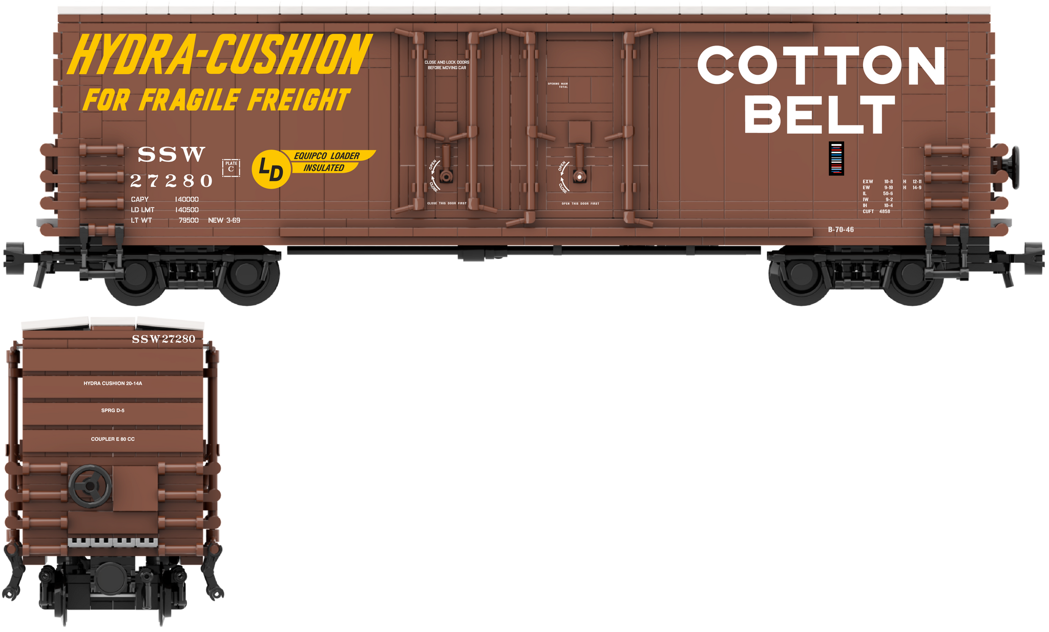 Pacific Car & Foundry 50' Insulated Boxcar Decals – Brick Pacific Car & Foundry 50' Insulated Boxcar Decals – Brick