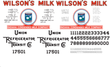 Wilson's Milk Decals for the R-30-9 and R-40-9 Reefer