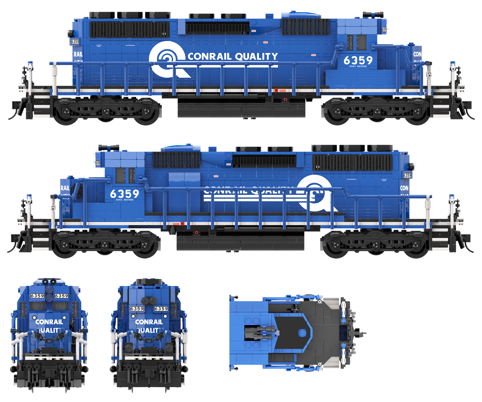Conrail Quality Paint Scheme Decals for the SD40-2 – Brick Model Conrail Quality Paint Scheme Decals for the SD40-2 – Brick Model