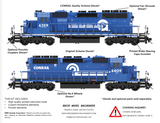 EMD SD40-2 Diesel Locomotive Conrail Premium Instructions