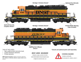 EMD SD40-2 Diesel Locomotive BNSF Premium Instructions