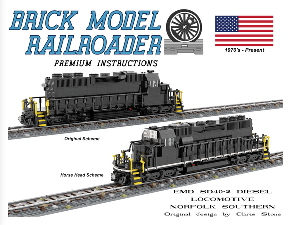 EMD SD40 2 Diesel Locomotive Norfolk Southern Premium Instructions Brick Model Railroader