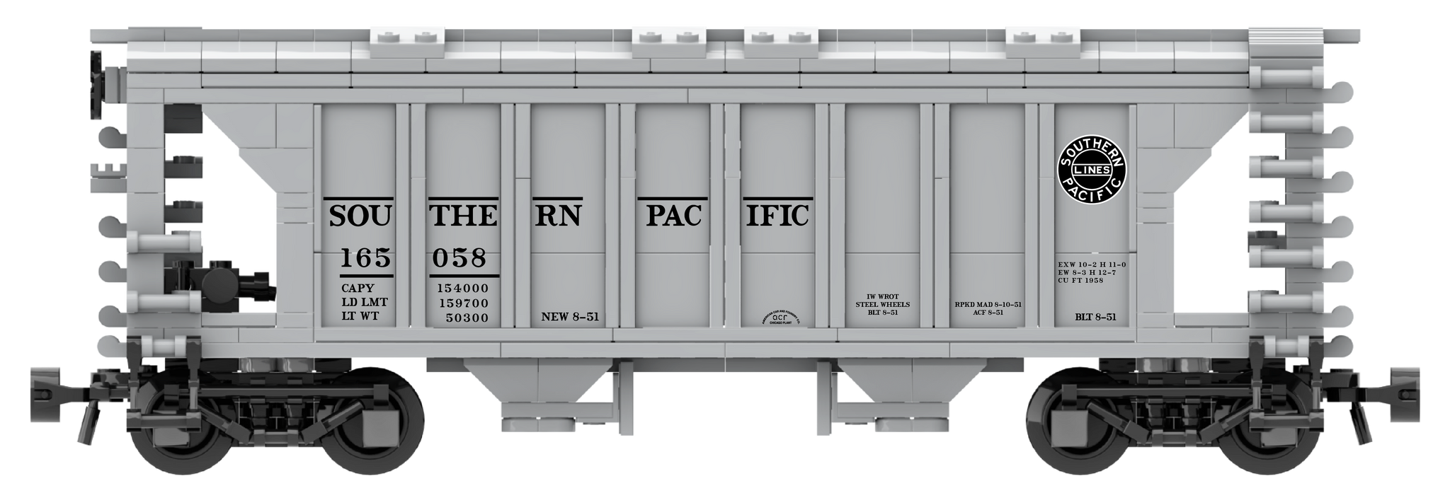 ACF 70-Ton 1958 Cu. Ft. Covered Hopper Decals – Brick Model